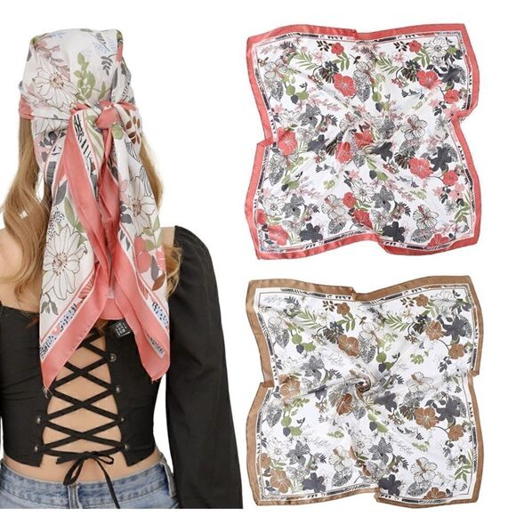 2 piece silky scarf set main image 5